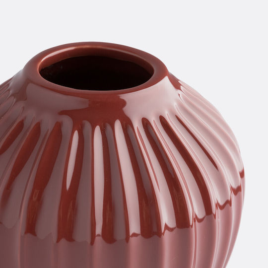 La Redoute Interieurs Vaz Ceramic Roșu 16x16xÎ15cm La Redoute Interieurs Vaz Ceramic Roșu 16x16xÎ15cm