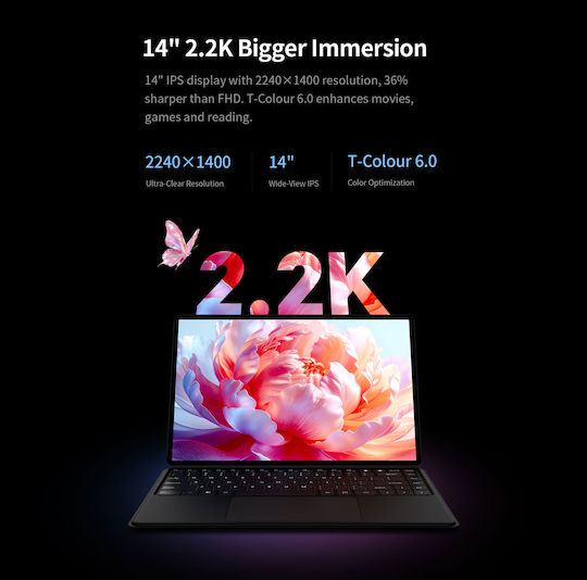 T70 Pro 4G 14" Tablet (8GB/128GB) Γκρι