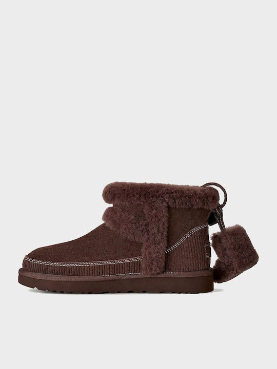 Classic Mini Suede Γυναικεία Μποτάκια Αστραγάλου Burnt Cedar