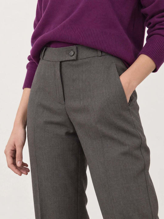 Bill Cost Women's High-Rise Fabric Trousers in Straight Leg Style Grey