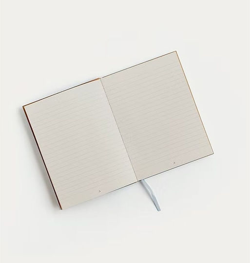 Liniertes Notizbuch mit Stifthalter Blau