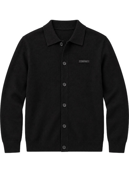 Men's Knitted Cardigan with Buttons Black