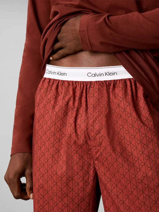 Calvin Klein Χειμερινή Ανδρική Πιτζάμα Brown Calvin Klein Χειμερινή Ανδρική Πιτζάμα Brown