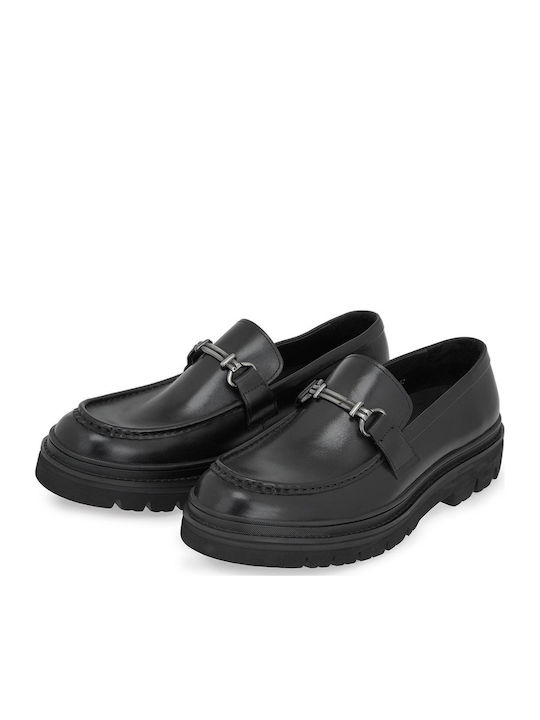 Leather Men's Loafers in Black