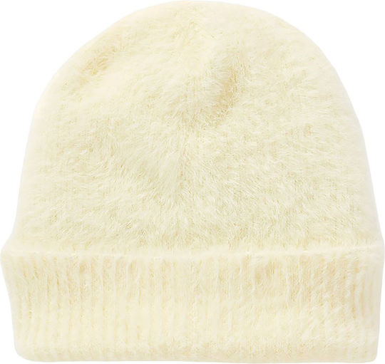 Women's Knitted Beanie in Ecru