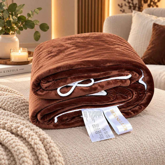 Kraft World TKSH-1 Brown Single Washable Electric Blanket Brown 140W 150x80 cm