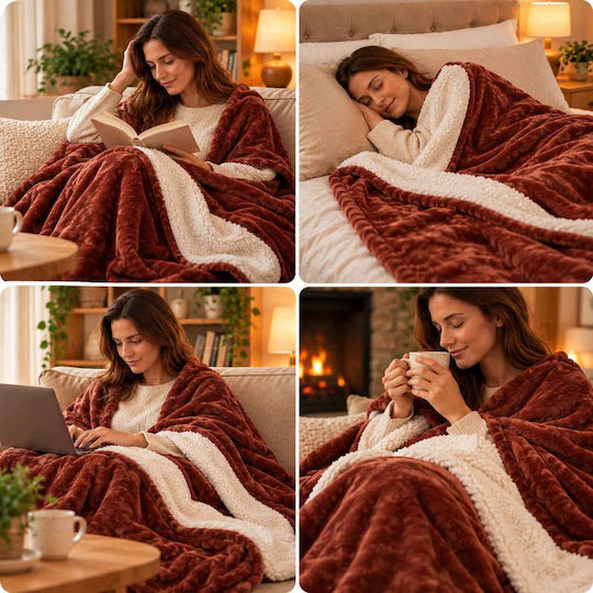 Kraft World TKSH-1 Brown Single Washable Electric Blanket Brown 140W 150x80 cm