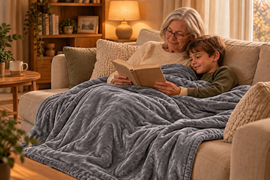Kraft World TKSH-2 Grey Double Electric Blanket Washable Grey 280W 180x160cm