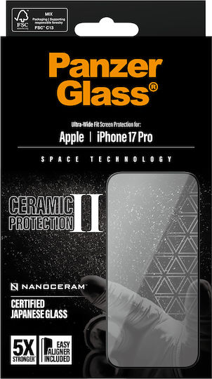 Panzerglass Ceramic Ii Screen Protector Iphone 17 Pro Ultra-wide Fit W Easyaligner