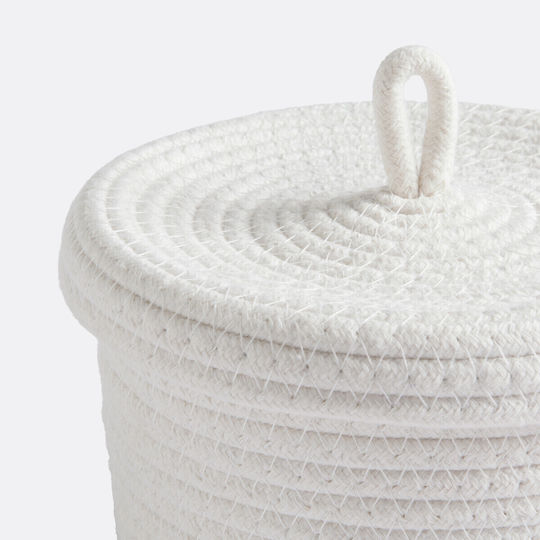 La Redoute Interieurs Set de Coșuri Decorative din Material Textil cu Capac, Ecru, 2 Bucăți