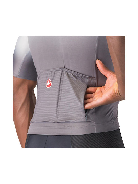 Castelli Tricou Rutier de Ciclism pentru Bărbați cu Mâneci Scurte Gri