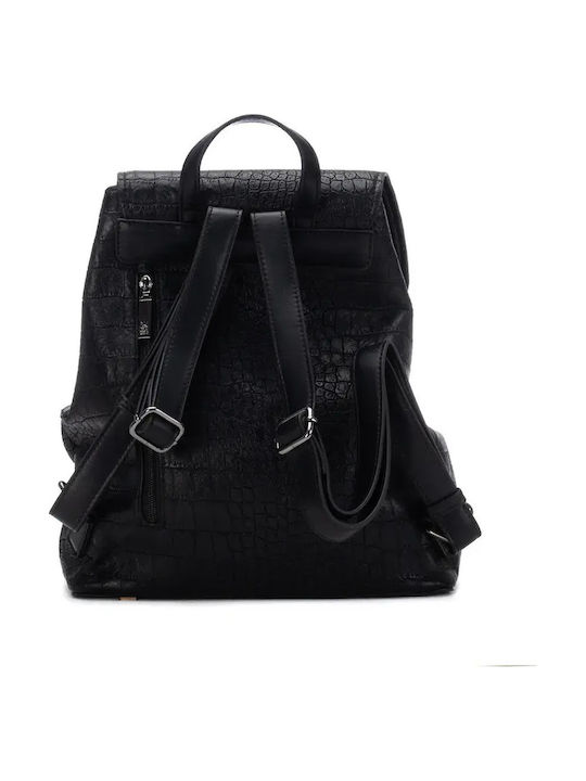 Women's Croco Black Backpack