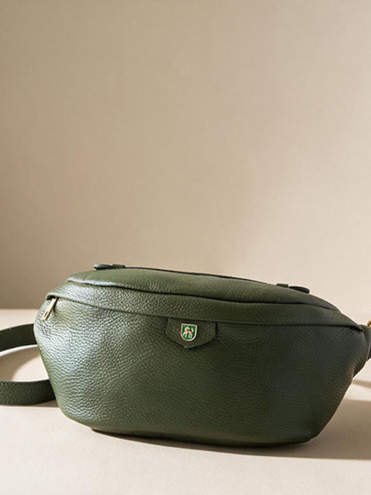 Lederne Damen-Crossbody-Tasche in Tabakbraun