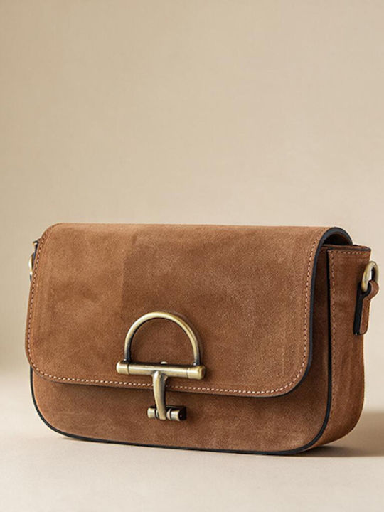 Damen-Clutch aus blauem Wildleder