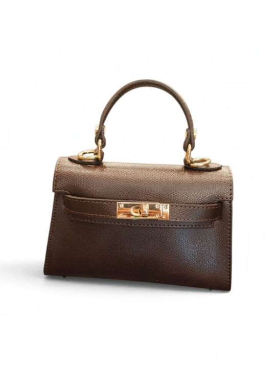 Hellblaue Damen-Flap-Tasche aus Leder