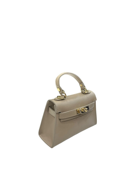 Hellblaue Damen-Flap-Tasche aus Leder