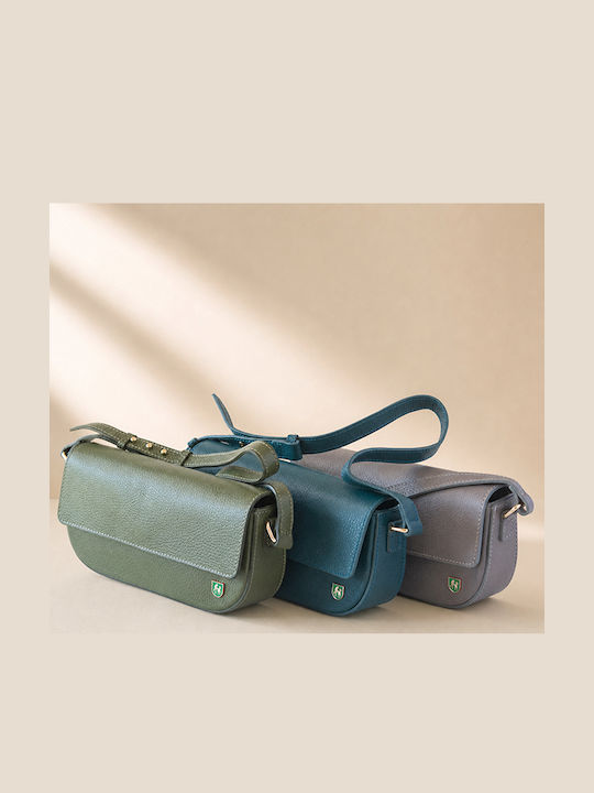 Graue Damenclutch aus Leder