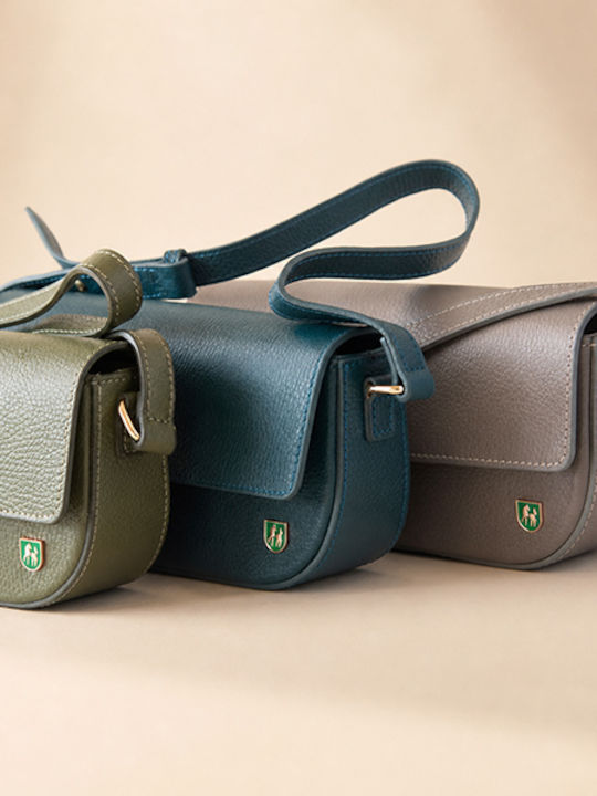 Graue Damenclutch aus Leder