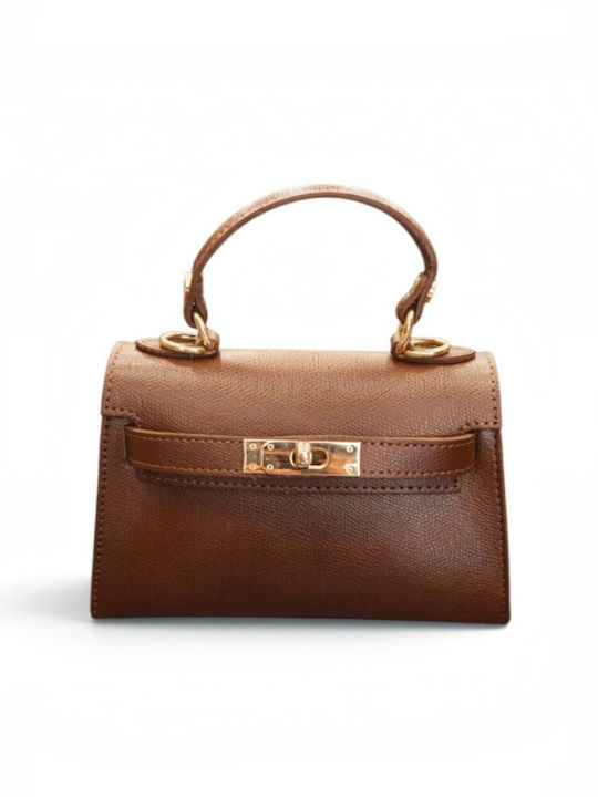 Gelbe Damen-Flap-Tasche aus Leder