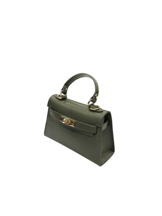 Gelbe Damen-Flap-Tasche aus Leder