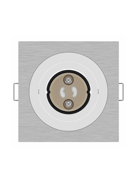 vidaXL Metal Recessed Spot Silver 9x9 cm 12 pcs