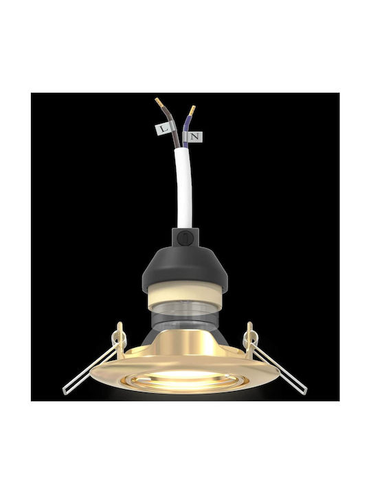 vidaXL Metal Recessed Spotlight with GU10 Socket Gold 9x9 cm 12 pcs