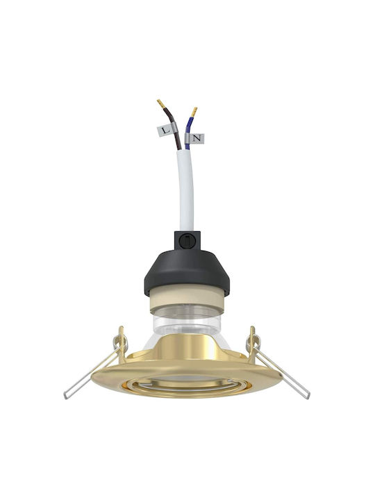 vidaXL Metal Recessed Spotlight with GU10 Socket Gold 9x9 cm 12 pcs