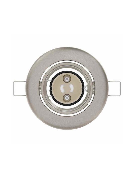 vidaXL Metal Recessed Spot with GU10 Socket Silver 9x9 cm 12 pcs