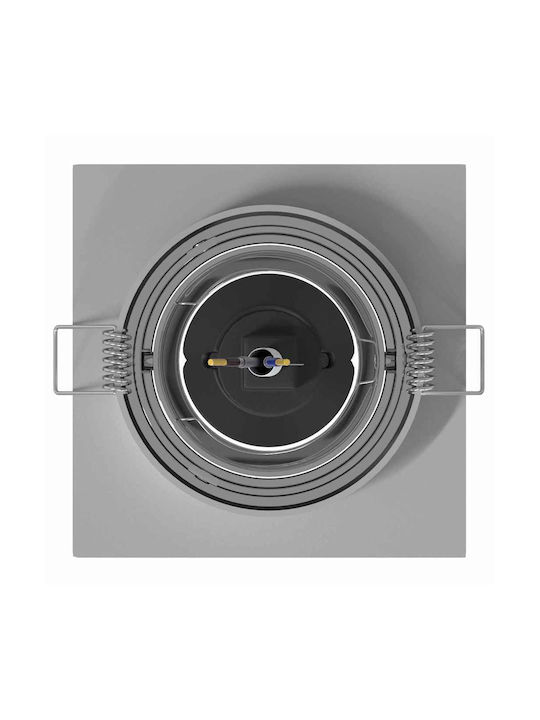 vidaXL Metal Recessed Spot Silver 9x9 cm 12 pcs
