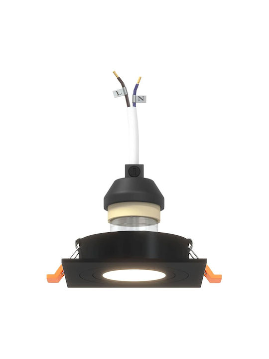 vidaXL Metal Recessed Spot Black 9x9 cm 12 pcs