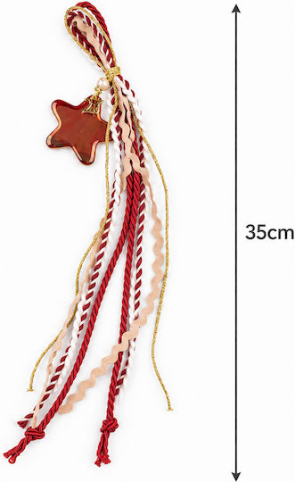 Philio Handmade Hanging Star Charm Red Ceramic 2027 35cm