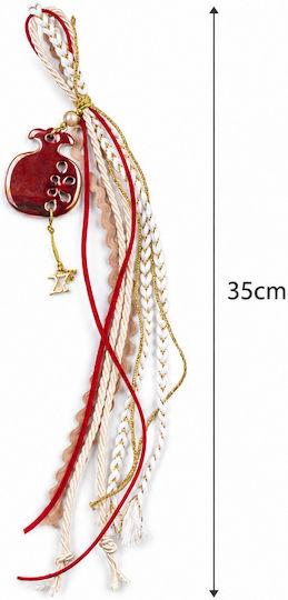 Philio Handmade Hanging Pomegranate Lucky Charm Red Ceramic 2027 35cm