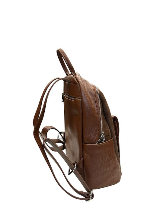 Khaki Leather Women's Backpack