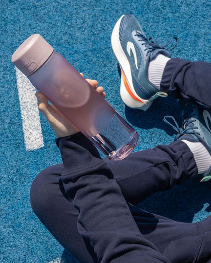 Wessper Sticlă de Apă din Plastic cu Capac Filetat Roz 1000 ml