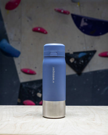 Wessper Metallic Water Bottle With Screw Lid Grey 700ml
