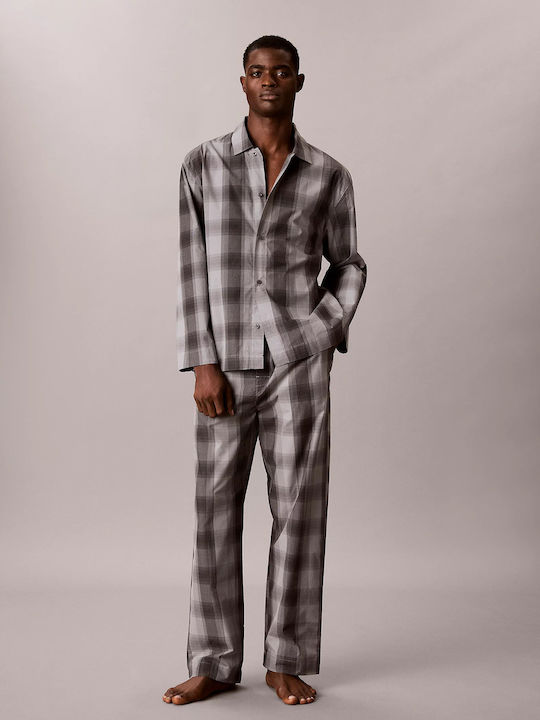 Calvin Klein Winter Checked Men's Pyjamas Grey