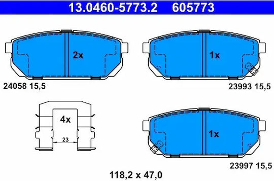 Brake Pads Kia Sorento I Jc Ate 13046057732