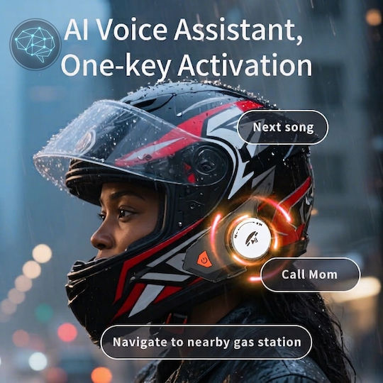 MotoCom Διπλή Ενδοεπικοινωνία για Κράνος Μηχανής με Bluetooth
