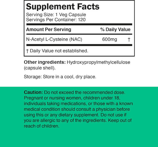 Vitamin360 NAC 600 mg 120 Растителни Капсули