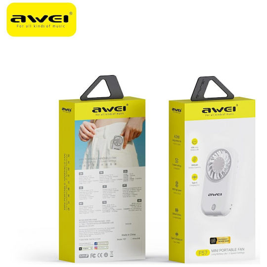 Awei Бял Ръчен Вентилатор AWEI313