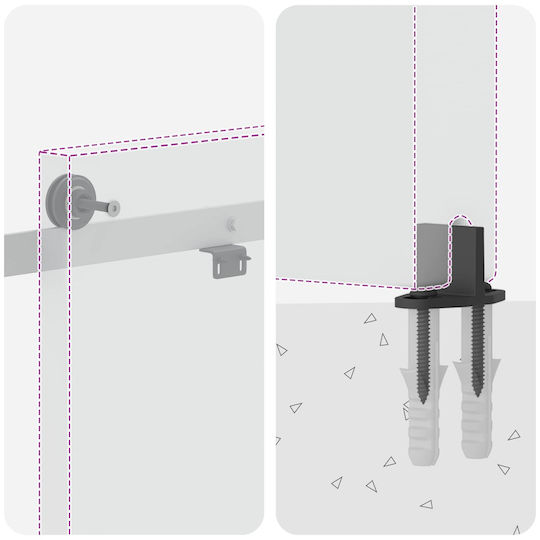 vidaXL Schiebetürmechanismus 200 cm Weiß