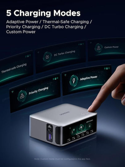 Ugreen Βάση Φόρτισης GaN με Θύρα USB-A και 6 Θύρες USB-C 300W Power Delivery / Quick Charge 3.0 Space Grey
