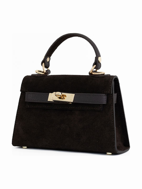 Lederne Damen-Flap-Tasche Elephant