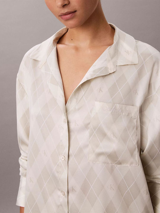 Calvin Klein Winterliches Damen-Pyjama-Set Champagne
