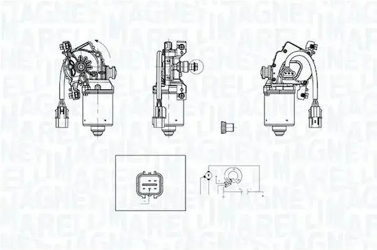 Magneti Marelli Windshield Wiper Motor 064379000010