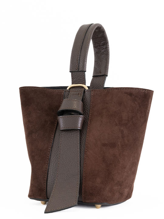 Set Ledertasche für Damen in Olivgrün