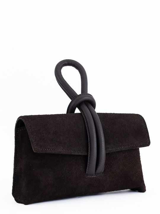 Graue Damen-Clutch aus Leder