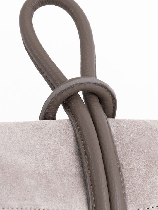 Graue Damen-Clutch aus Leder