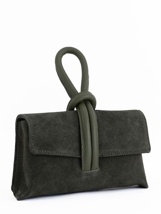 Graue Damen-Clutch aus Leder