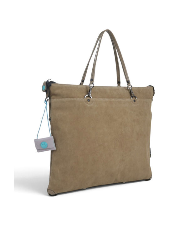 Leather Women's Tote Bag Suede Cappuccino
